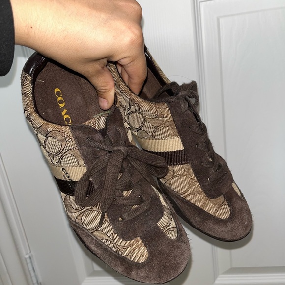 Coach Brown Signature Jacquard & Suede Sneakers – Women’s - Picture 3 of 8